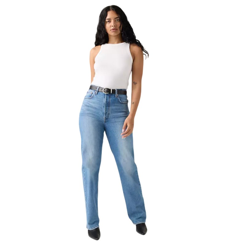 Levi's RIBCAGE FULL LENGTH MED INDIGO - WORN IN ΠΑΝΤΕΛΟΝΙ DENIM (790780008 00J5)