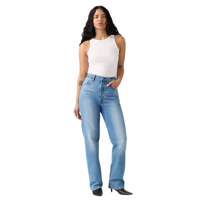 Levi's RIBCAGE FULL LENGTH MED INDIGO - WORN IN ΠΑΝΤΕΛΟΝΙ DENIM (790780008 00J5)
