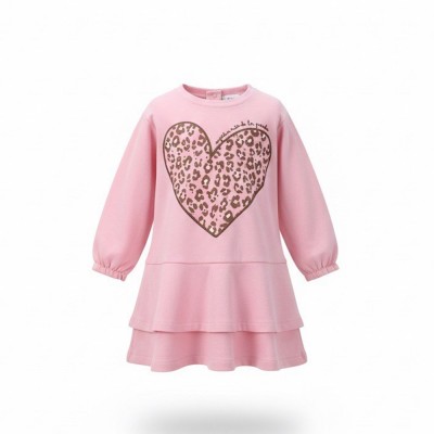 Agatha Ruiz de la Prada DRESS CORAZON LEOPARD (8241W26 ROSA)