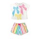 Agatha Ruiz de la Prada BOWS T-SHIRT AND STRIPED SHORTS (8700S26 118)