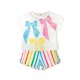 Agatha Ruiz de la Prada BOWS T-SHIRT AND STRIPED SHORTS (8700S26 118)
