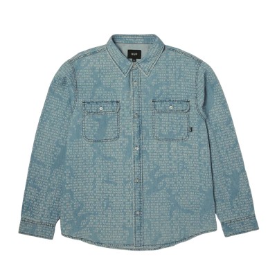 HUF CEREMONY DENIM SHIRT (BU00248 INDGO)