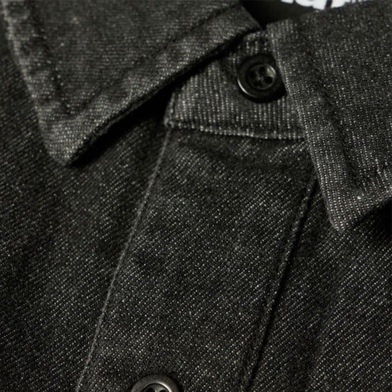 HUF CARSON OVERDYED DENIM LS SHIRT (BU00287 BLACK)