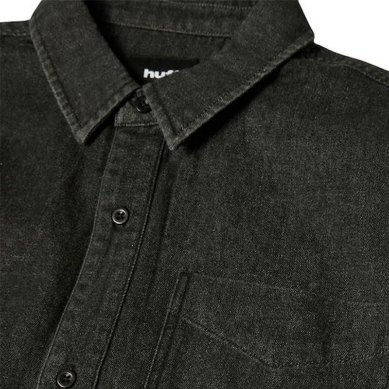 HUF CARSON OVERDYED DENIM LS SHIRT (BU00287 BLACK)