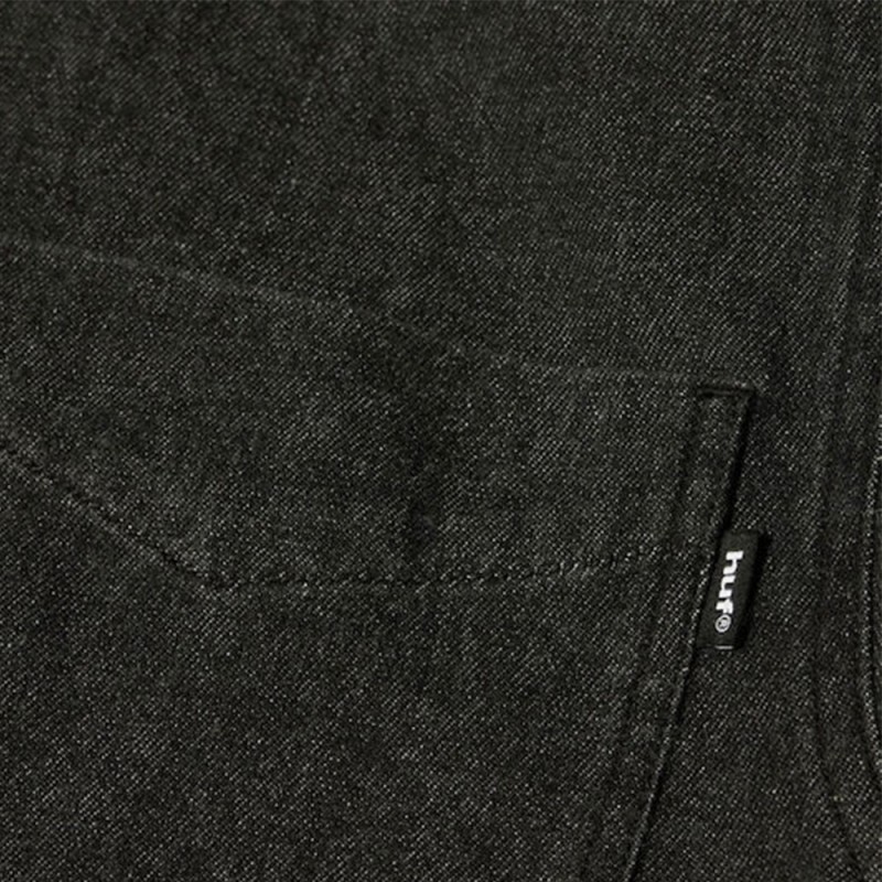 HUF CARSON OVERDYED DENIM LS SHIRT (BU00287 BLACK)