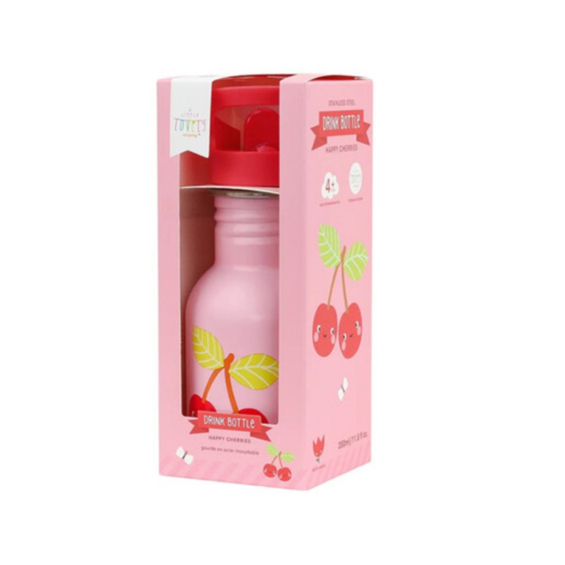 A Little Lovely Company Μπουκάλι από Ανοξείδωτο Ατσάλι 350ml - Happy cherries (DBSMHC111)