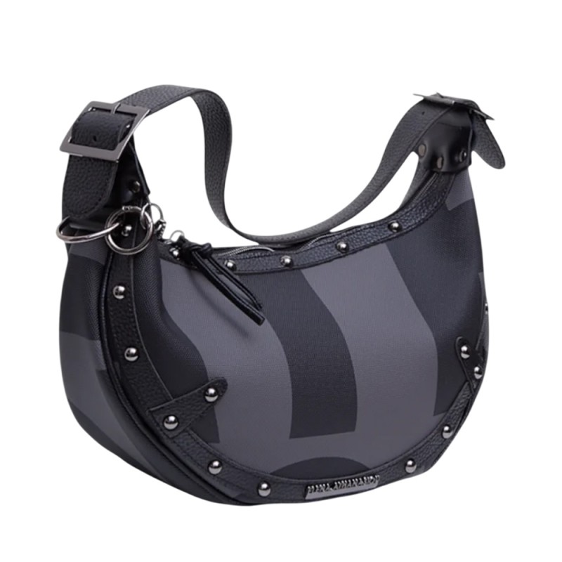 Elena Athanasiou Hype Vegan Baguette EA Logo Τσάντα Ώμου (EA-00229 Grey)