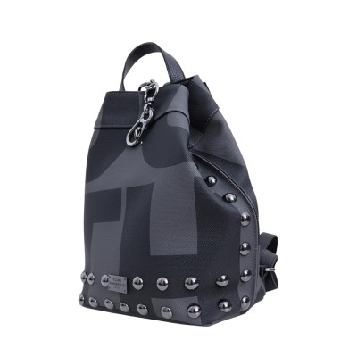 Elena Athanasiou Black N’ Metal EA Logo Backpack (EA-172 Grey-Nikel)