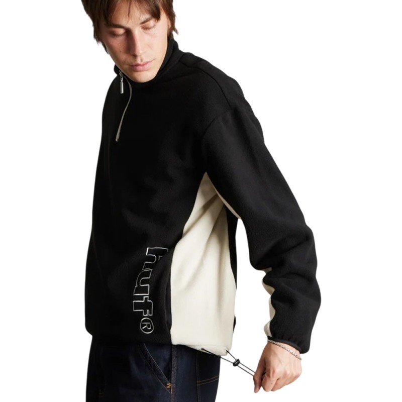 HUF BASECAMP QUARTER ZIP POLAR FLEECE (FL00260 BLACK)