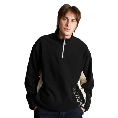 HUF BASECAMP QUARTER ZIP POLAR FLEECE (FL00260 BLACK)