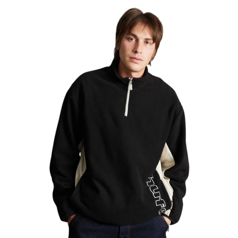 HUF BASECAMP QUARTER ZIP POLAR FLEECE (FL00260 BLACK)