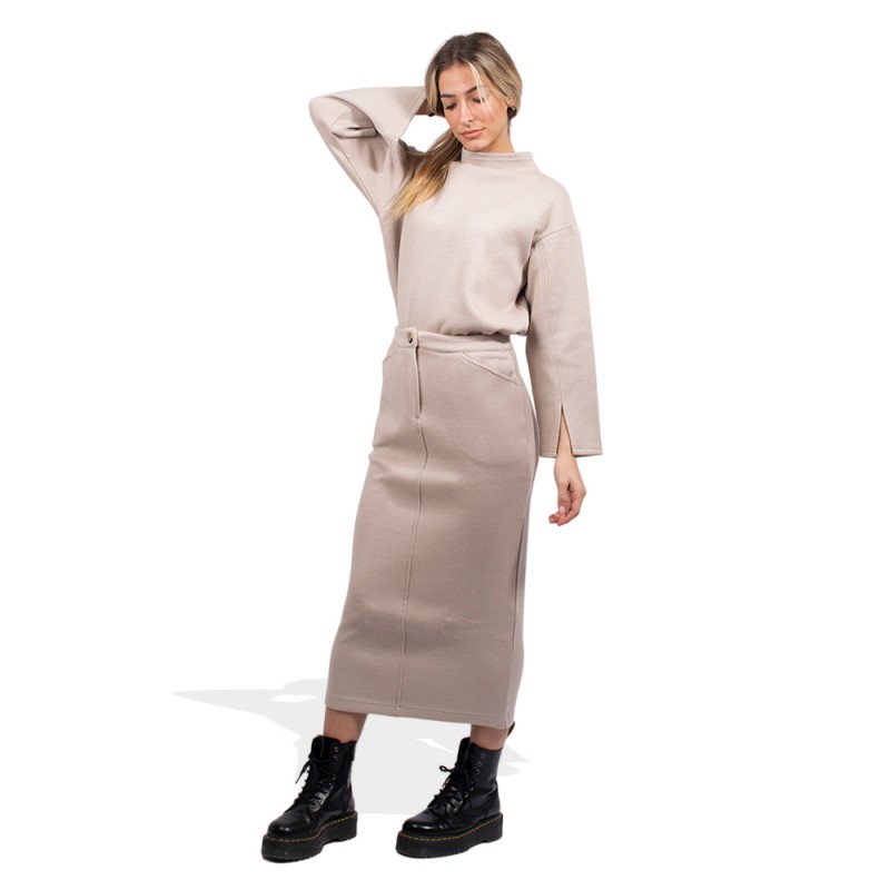 4Tailors Venture Pencil Skirt (FW23-093 TAUPE)
