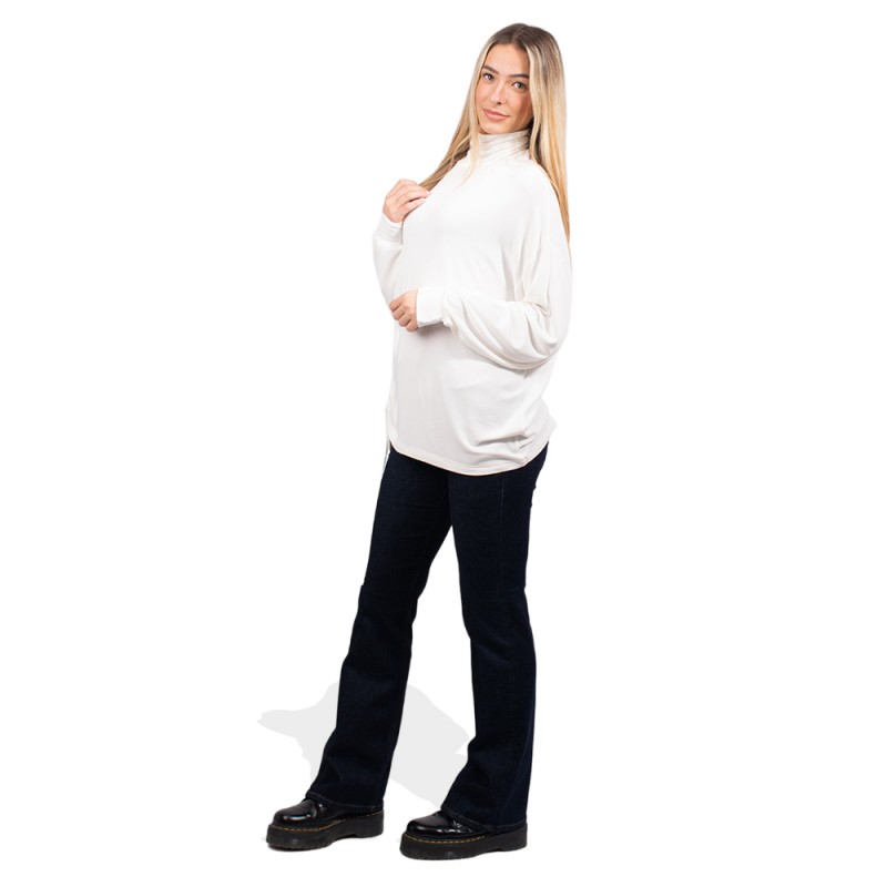 4Tailors Charlene Asymmetrical Top (FW23-111 WHITE)