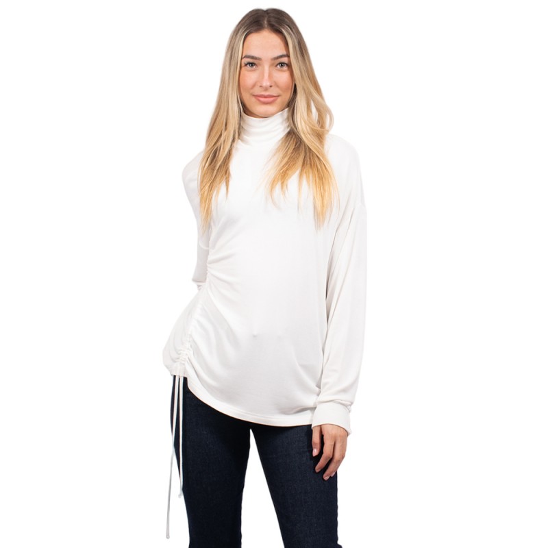 4Tailors Charlene Asymmetrical Top (FW23-111 WHITE)