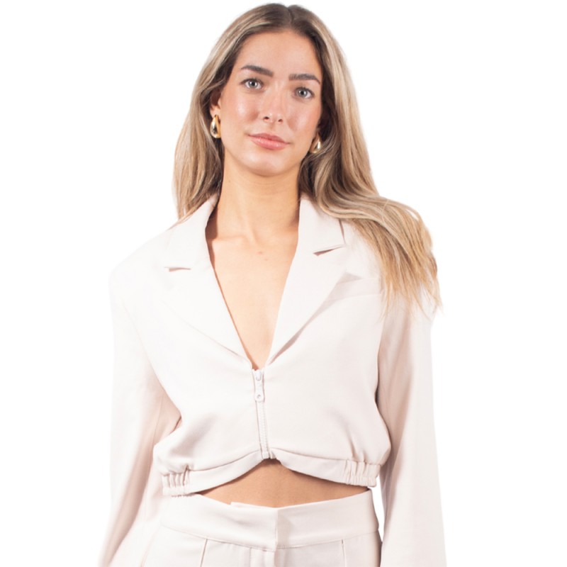 4Tailors Katie Cropped Blazer (FW24-147 ECRU)