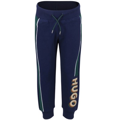 HUGO BOSS Navy and Green Jogging Bottoms with High Density Logo (G00183 V96) HUGO BOSS Navy and Green Jogging Bottoms with High Density Logo (G00183 V96)