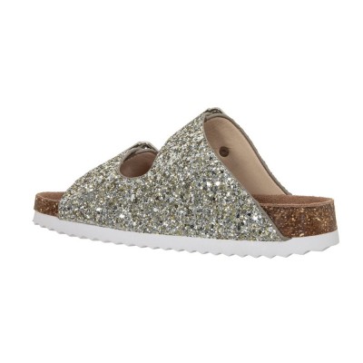 Colors of California GLITTER SANDAL TWO BUCKLES (HC.2415N SIL)
