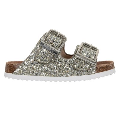 Colors of California GLITTER SANDAL TWO BUCKLES (HC.2415N SIL)