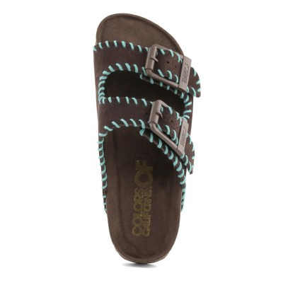 Colors of California SUEDE SANDAL WITH STITCHINGS (HC.BIO301N MOKA)