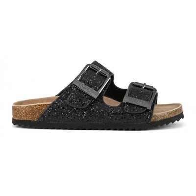 Colors of California GLITTERED SANDAL METAL BUCKLES (HC.BIO35N BLA)