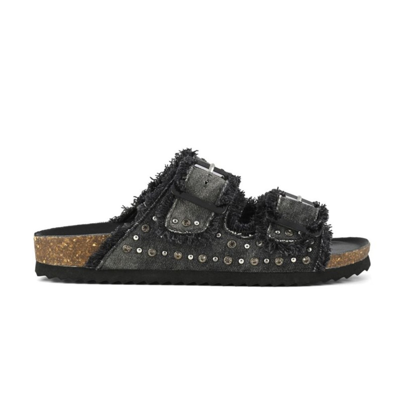 Colors of California DENIM SANDAL WITH STUDS(new code BIO406NN) (HC.BIO406N BLA)