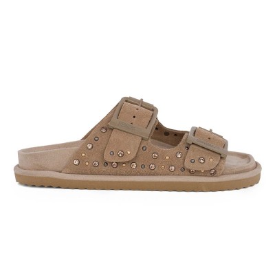 Colors of California TWO BUCKLE SANDAL WITH STUDS (HC.BIOW05N MOKA)