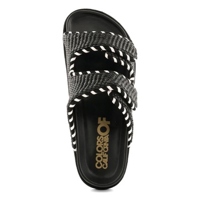 Colors of California TWO STRAP SANDAL IN RAFFIA (HC.BIOW606 BLA)