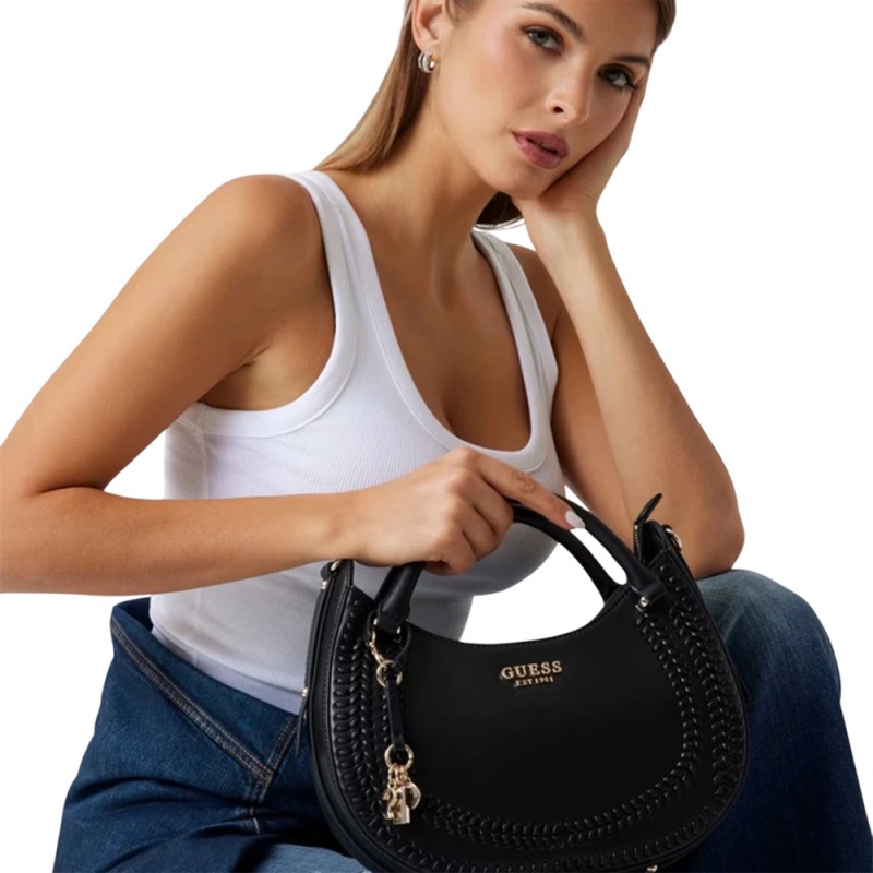 Guess TATUM SATCHEL ΤΣΑΝΤΑ ΓΥΝΑΙΚΕΙΑ (HWNG9667060 BLA)
