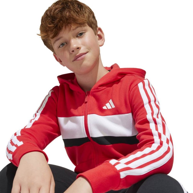 Adidas SEASONAL ESSENTIALS TIBERIO 3 STRIPES FLEECE TRACKSUIT (JC7522)