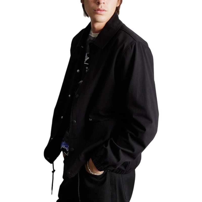 HUF 89 TWILL COACHES JACKET (JK00526 BKWHT)