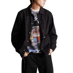 HUF 89 TWILL COACHES JACKET (JK00526 BKWHT)