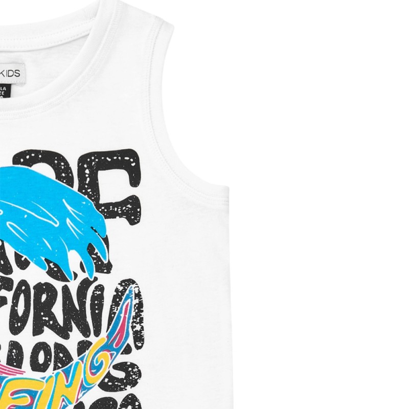 NATH TANK TOP OLA SURF AND FUN (KB08T106W1 WHITE)