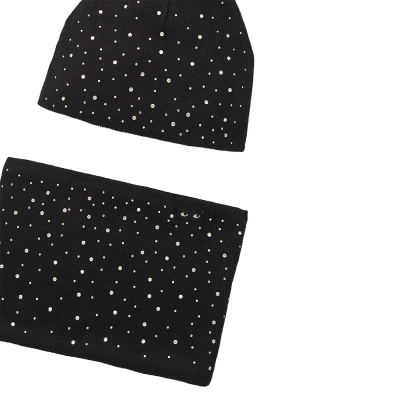 NATH HAT & NECKWARMER SALLY DIVE INTO THE NIGHT (KG07A401X1 BLACK)