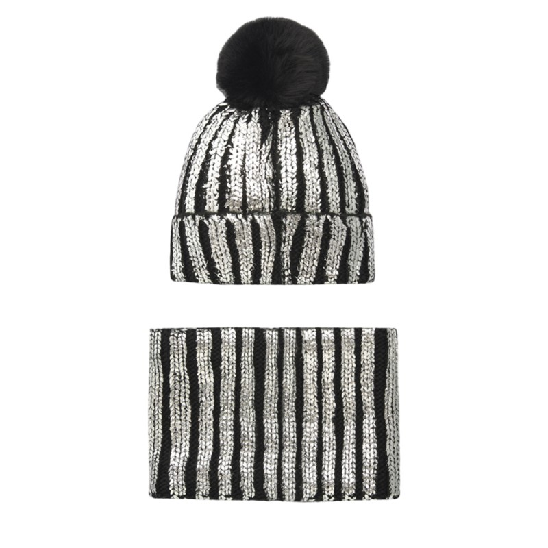 NATH HAT & NECKWARMER BRILLO REBEL DREAMERS (KG07A701X1 BLACK)