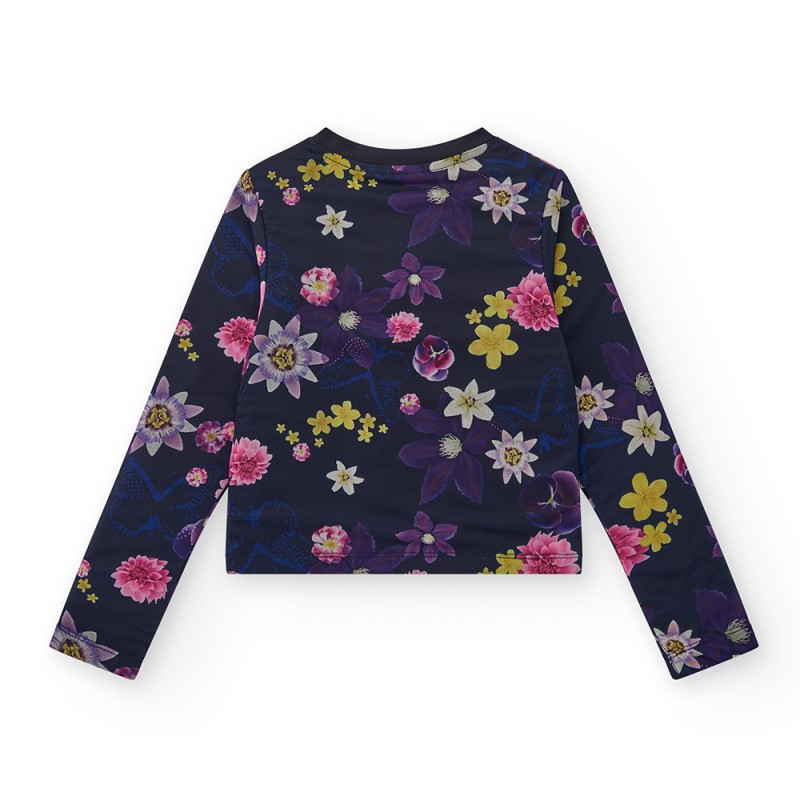 NATH LONG SLEEVE T-SHIRT FLOWERS GALACTIC GARDEN (KG07T601N1 NAVY)