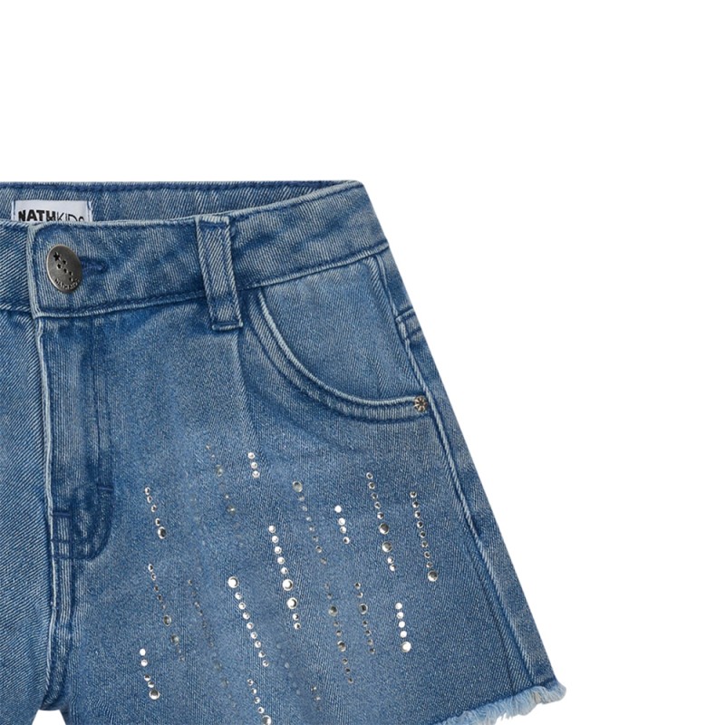 NATH DENIM SHORT JAZ STRAWBERRY SORBET (KG08H501J3 BLUE)