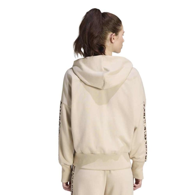 Adidas Seasonal Essentials Animal Print 3-Stripes Full-Zip Hooded Track Top (KH1547)