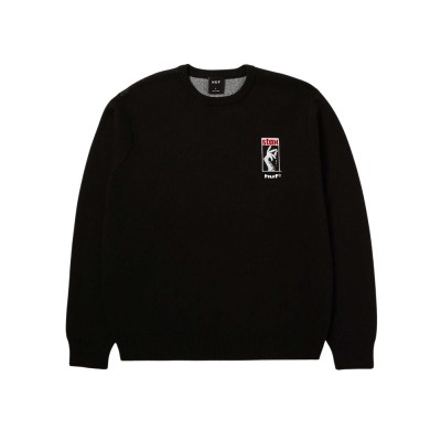 HUF BLACK MOSES KNIT SWEATER (KN00556 BLACK)