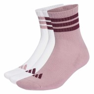 Adidas 3 STRIPES CUSHIONED SPORTSWEAR MID CUT SOCKS 3 PAIR PACK (KQ6772)