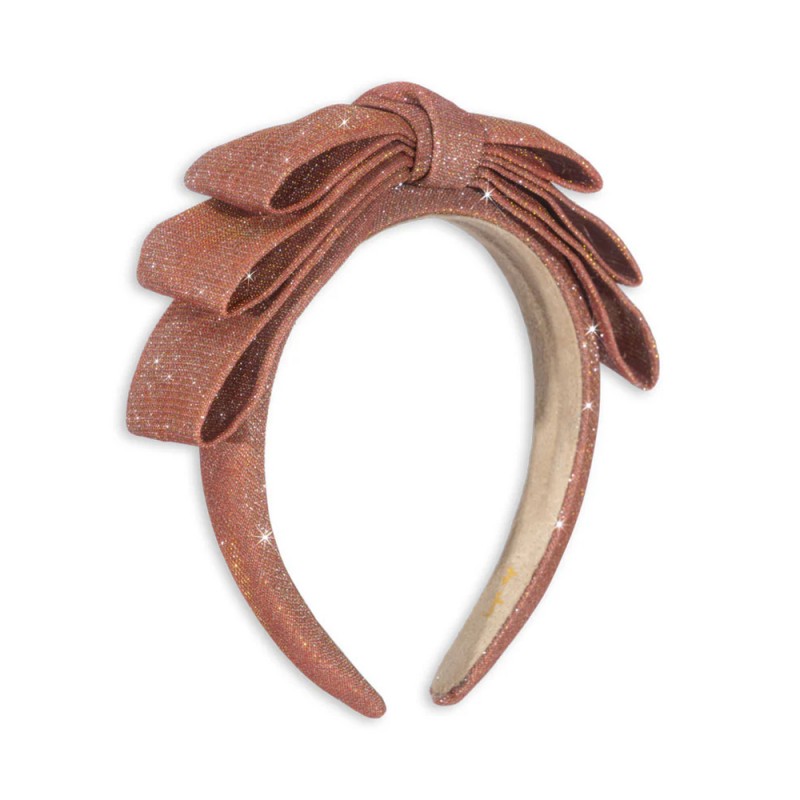 Konges Slojd GLITTER BOW HAIRBRACE (KS101990 MELLOW ROSE)