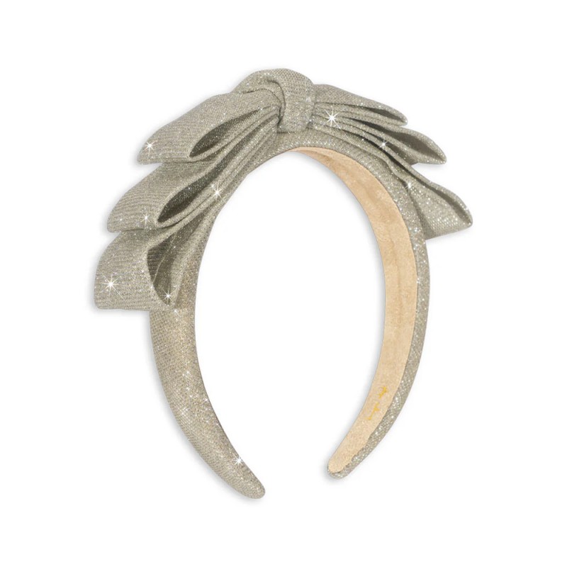 Konges Slojd GLITTER BOW HAIRBRACE (KS101990 SILVER)