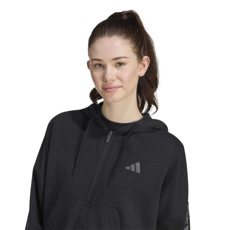 Adidas Seasonal Essentials Animal Print 3-Stripes Full-Zip Hooded Track Top (KS8002)