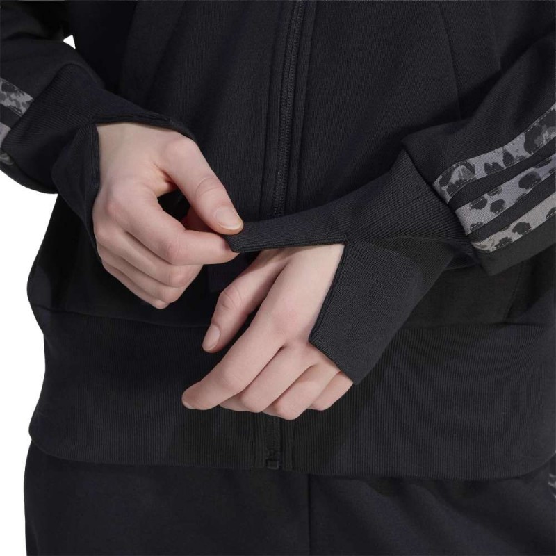 Adidas Seasonal Essentials Animal Print 3-Stripes Full-Zip Hooded Track Top (KS8002)
