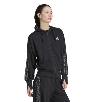 Adidas Seasonal Essentials Animal Print 3-Stripes Full-Zip Hooded Track Top (KS8002)