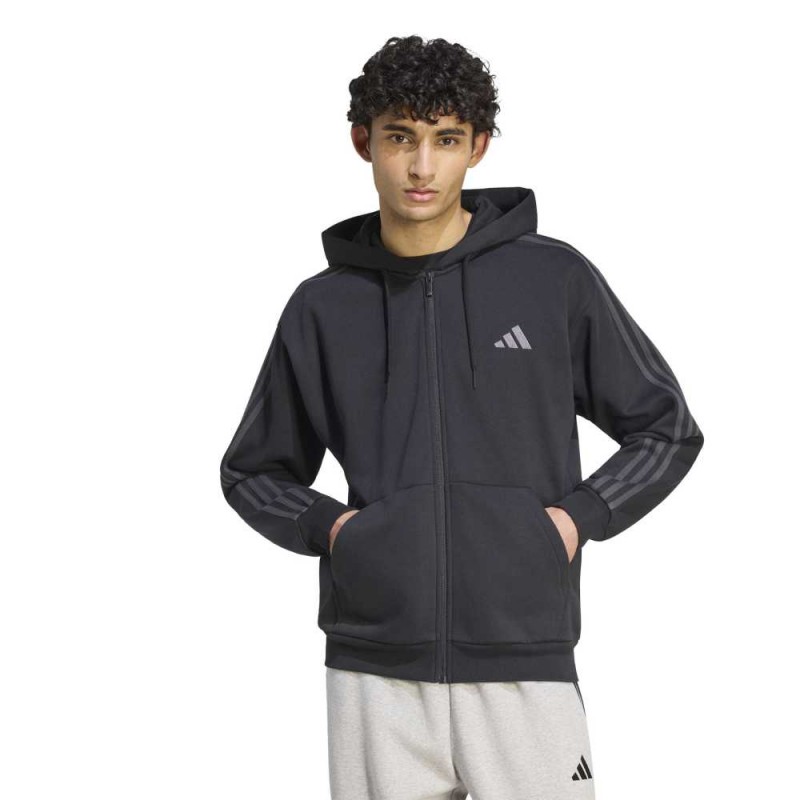 Adidas Essentials 3-Stripes Fleece Full-Zip Hoodie (KY4140)