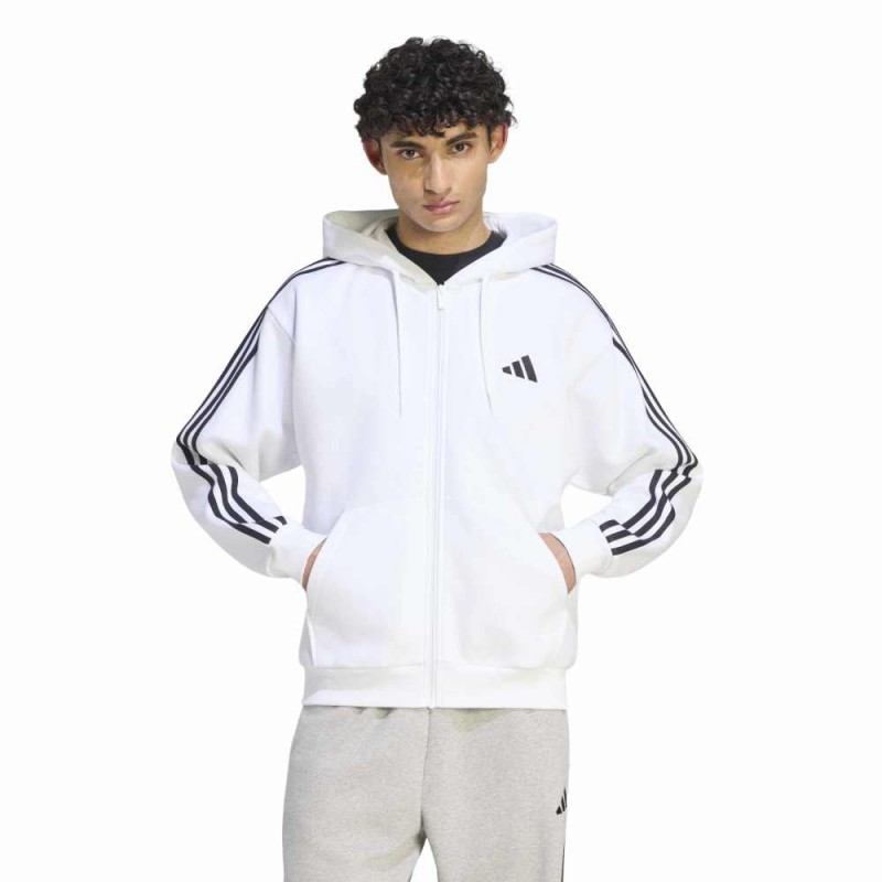 Adidas Essentials 3-Stripes Fleece Full-Zip Hoodie (KY4146)