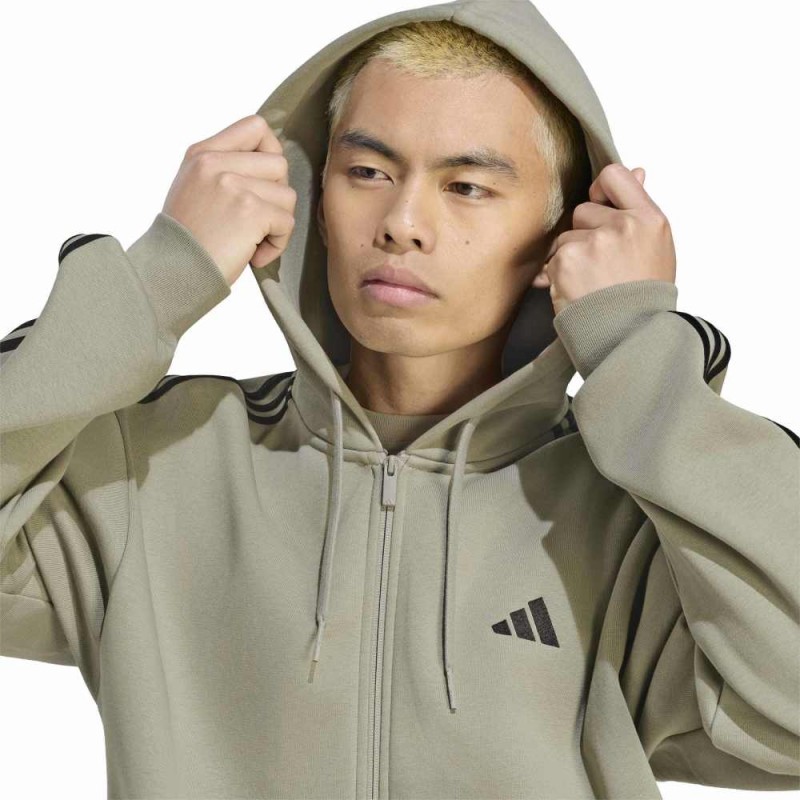 Adidas Essentials 3-Stripes Fleece Full-Zip Hoodie (KY4147)