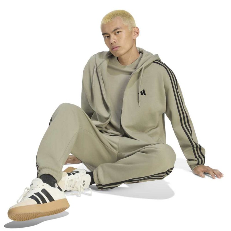 Adidas Essentials 3-Stripes Fleece Full-Zip Hoodie (KY4147)