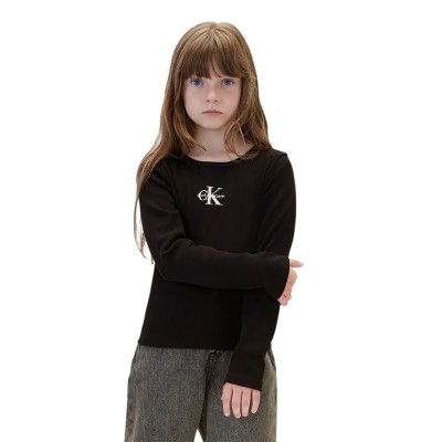 Calvin Klein MONOLOGO RIB LS T-SHIRT (LVCKFJB06G BEH)
