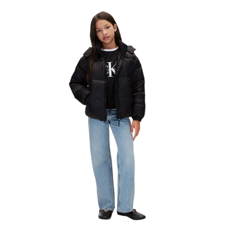 Calvin Klein LOGO JACQUARD AOP PUFFER JK (LVCKFJM10G 0GK)